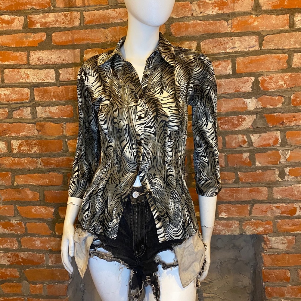 Cato Animal Printed Crinkle Blouse
